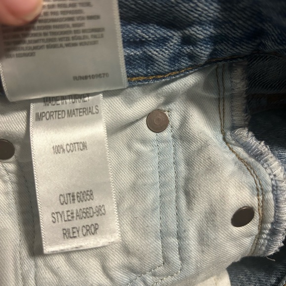 AGOLDE Riley Ripped Super High Waist Crop Straight Leg Jeans size 28 - Picture 3 of 5